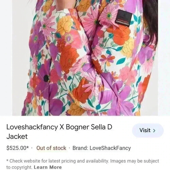 LoveShackFancy X Bogner Sella D Ski Jacket, New With Tags Size S - Picture 10 of 12